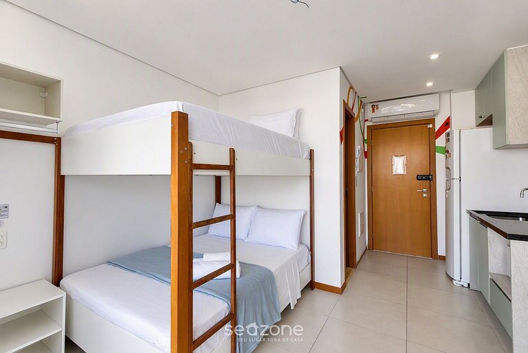 Studio em Cond. c/ Piscina a 410m Praia BPM0703