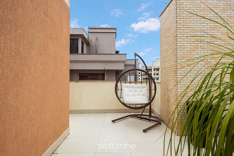 Apto c/ piscina e churrasq., 280m da praia IMD0502