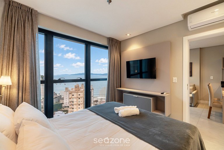 Apto vista mar c/ acad. 280m da praia MHF1703