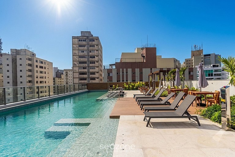 Studio Bela Vista c/Piscina prox Paulista ACP0413