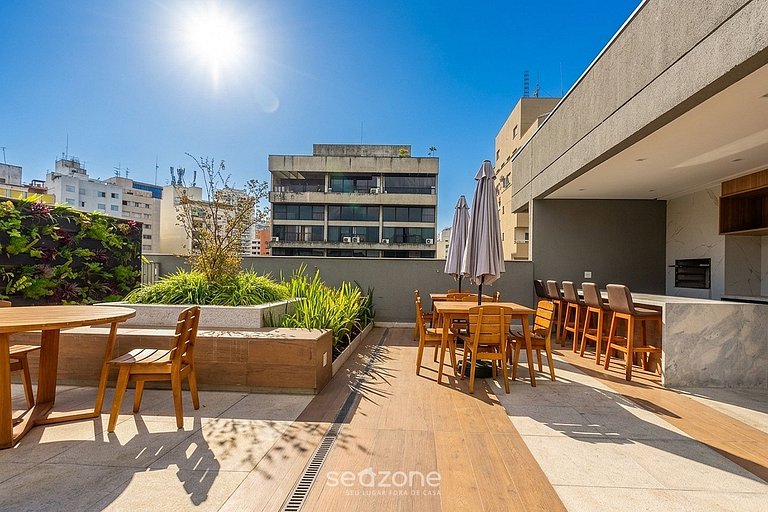 Studio Bela Vista c/Piscina prox Paulista ACP0413