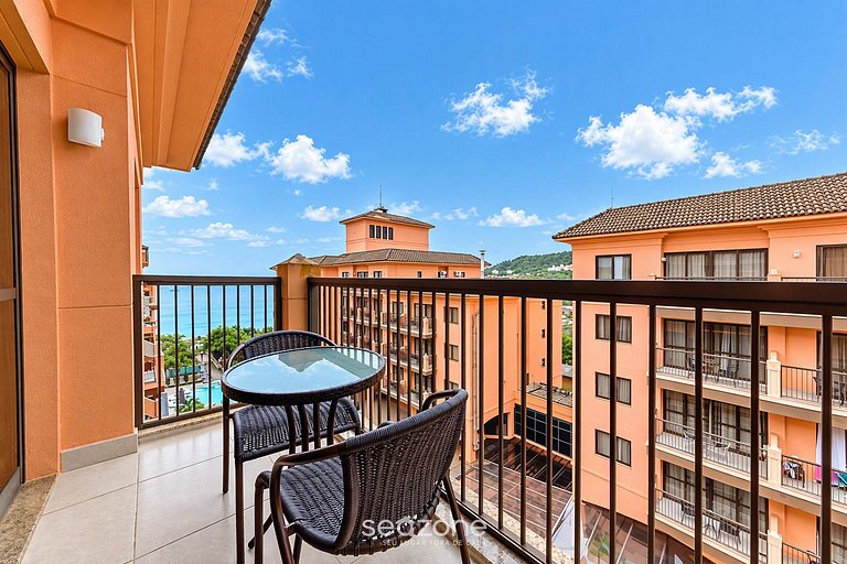 Suíte vista mar e piscina resort em Jurerê JBV462 Seazone