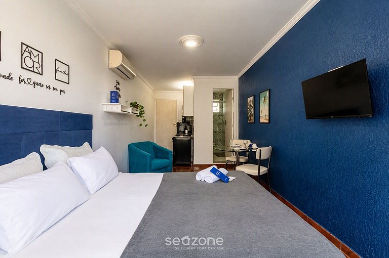 Studio em Cond. c/ churrasq. priv. MGF0301