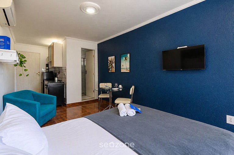 Studio em Cond. c/ churrasq. priv. MGF0301