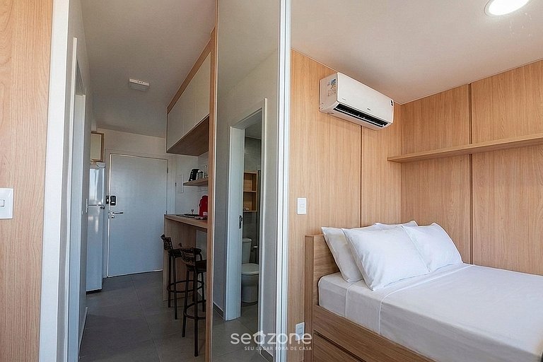 Studio em Cond. c/ Piscina e vista Mar CLF0601