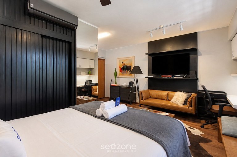 Studio em Cond. c/ Piscina e Vista Cid. OPI0000