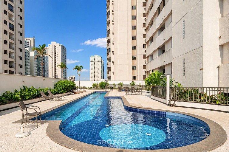 Studio em Cond. c/ Piscina e Vista Cid. BLI1403