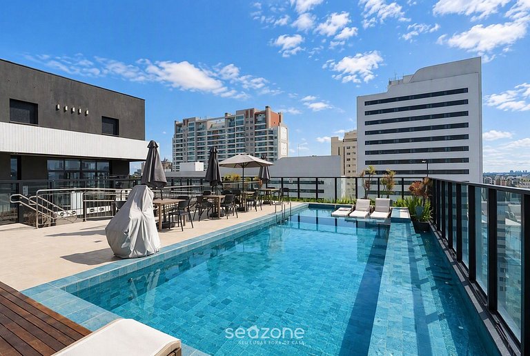 Studio em Cond. c/ Piscina e Vista BAT0203