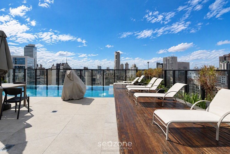 Studio em Cond. c/ Piscina e Vista BAT0203