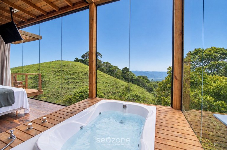 Banheira Com Vista e Teto de Vidro na Serra VST026