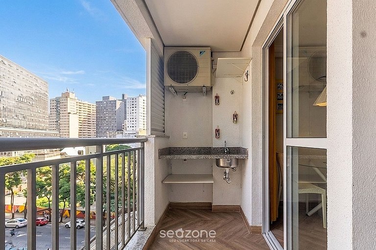 Studio em Cond. c/ Piscina e Vista Cid. BPE0068