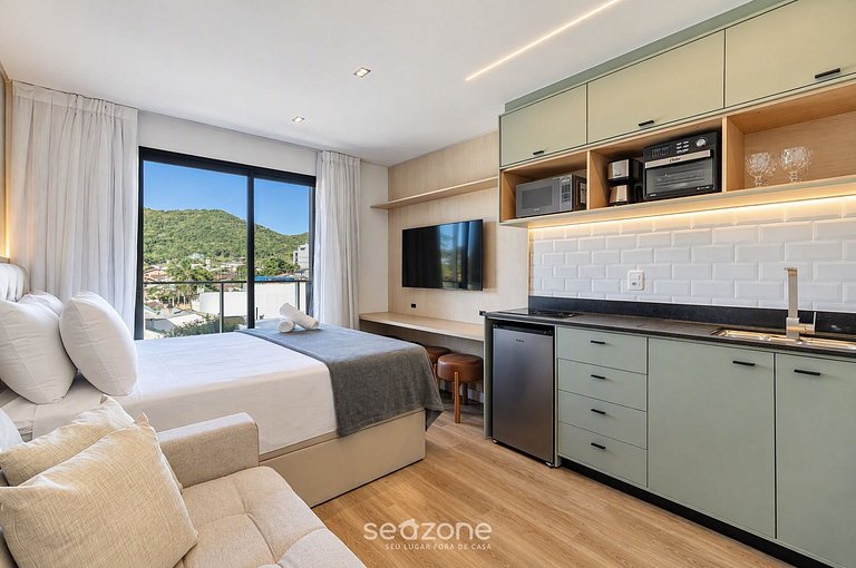 Studio em cond. c/ piscina a 50m do Mar - PSO0411
