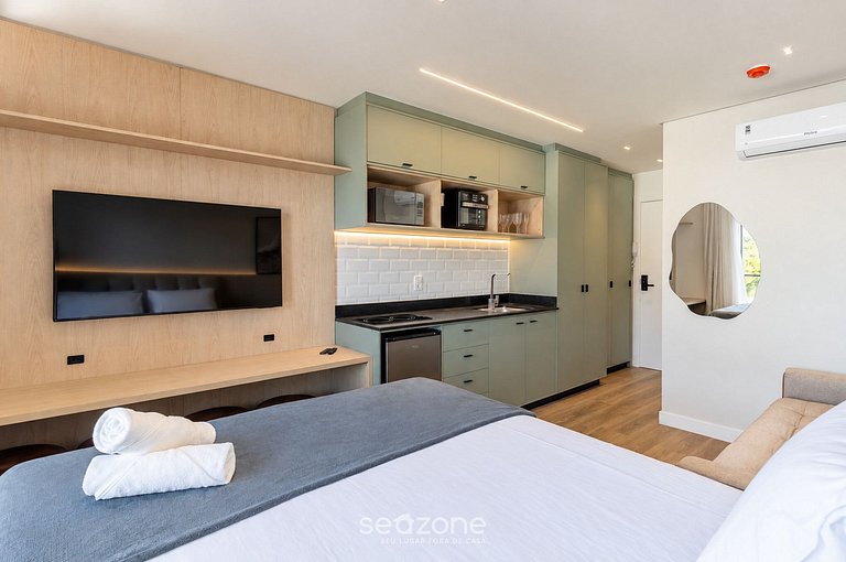 Studio em cond. c/ piscina a 50m do Mar - PSO0411
