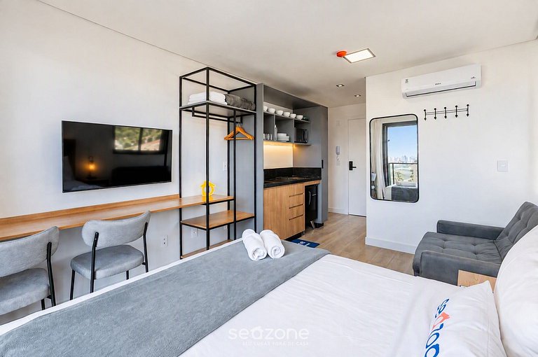 Studio a 50 metros da praia em condomínio PSOB1103