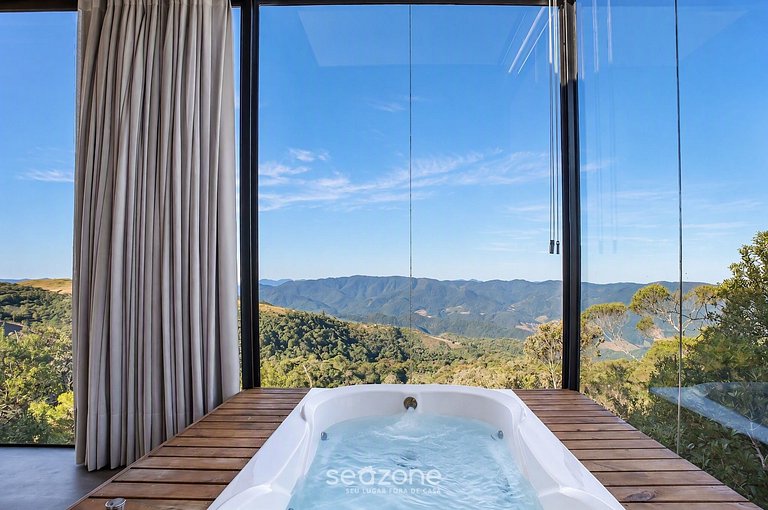 Chalé c/ jacuzzi priv. e vista Montanha VST043