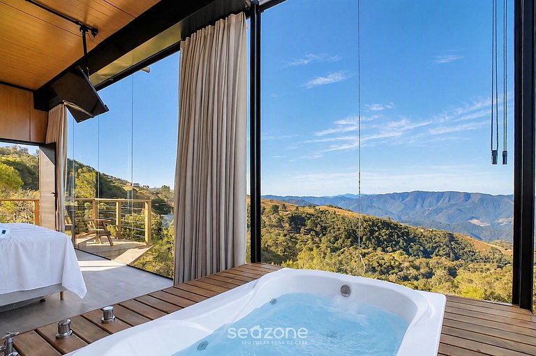 Chalé c/ jacuzzi priv. e vista Montanha VST043