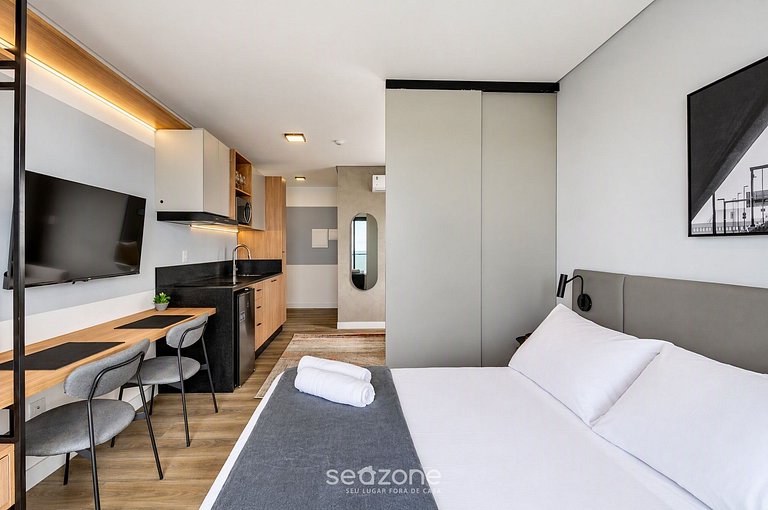 Studio c/ varanda e vista incrível do Mar PSO1004