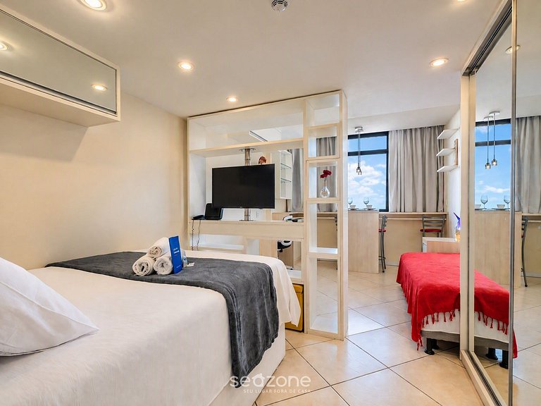Studio c/ vista p/ Mar em Cond. SVM0609